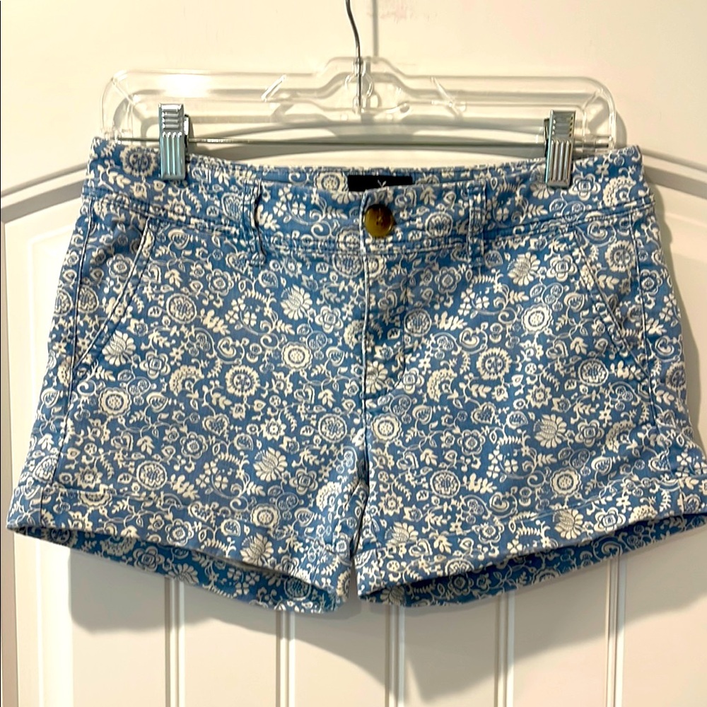 American Eagle‎ Outfitters Blue Floral Midi Shorts 4